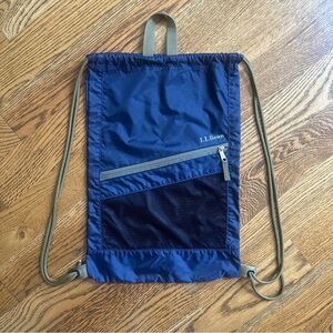 L.L. Bean Navy Drawstring Cinch Bag
